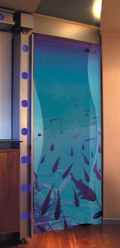 GLAVIVA - ARCHITECTURAL GLASS • Digitally printed glass door ( laminated  glass / safety glass )